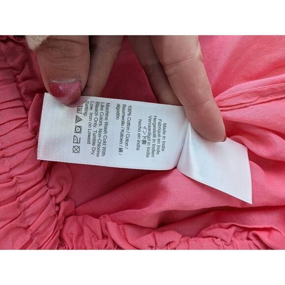 J. Crew Pink Cotton Voile Side Slits and tie Beach skirt Plus size 2X Lightweigh - Picture 7 of 12